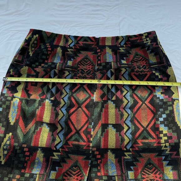 Catherine Malandrino Skirt Emmett Woven Aztec Southwest Sz 14 - Picture 11 of 12